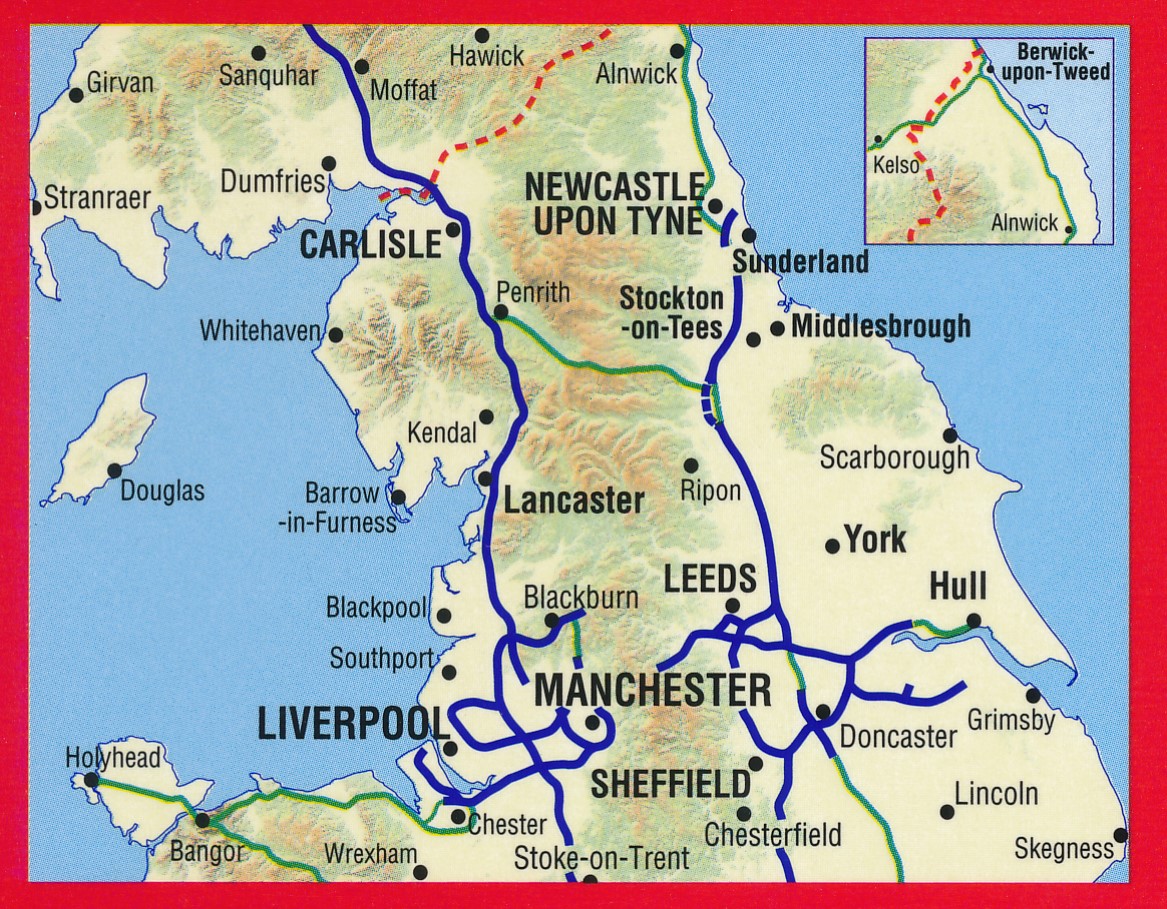 Wegenkaart Landkaart Road Map Northern England Noord Engeland A Z   N England (2) 